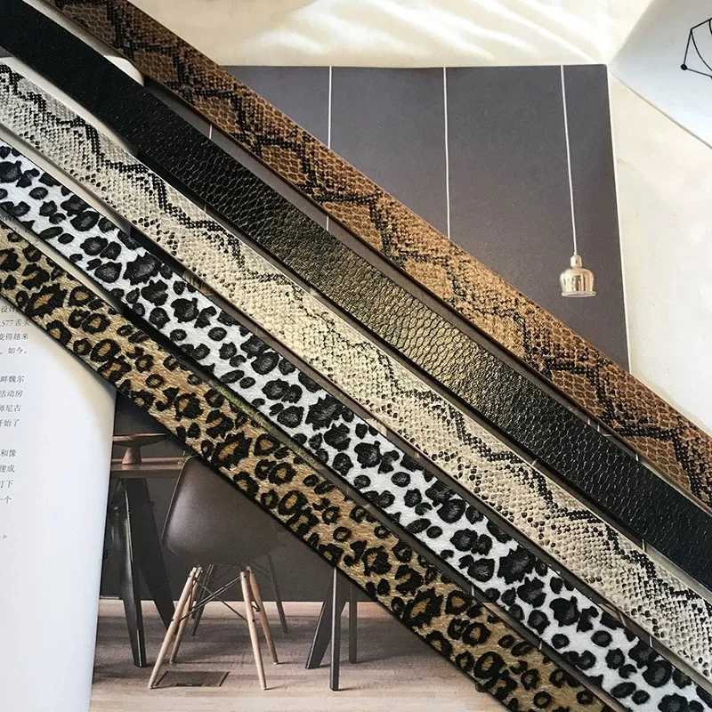 Leopard Square Buckle Snake Pattern Belt Thin Belt Fashionable and Simple Versatile Style Jeans Decoration Instagram Belt for WoW251030