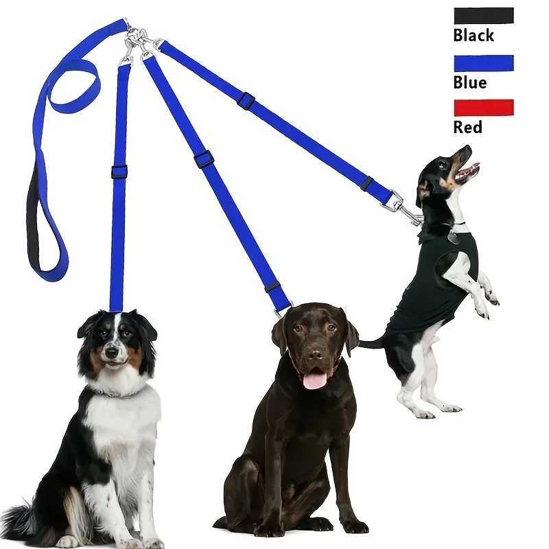 Durable 3in1 Nylon Dog Leash with Padded Handle for Outdoor Walking Car Travel Hiking and Camping ThreeWay Pet Leash C251031