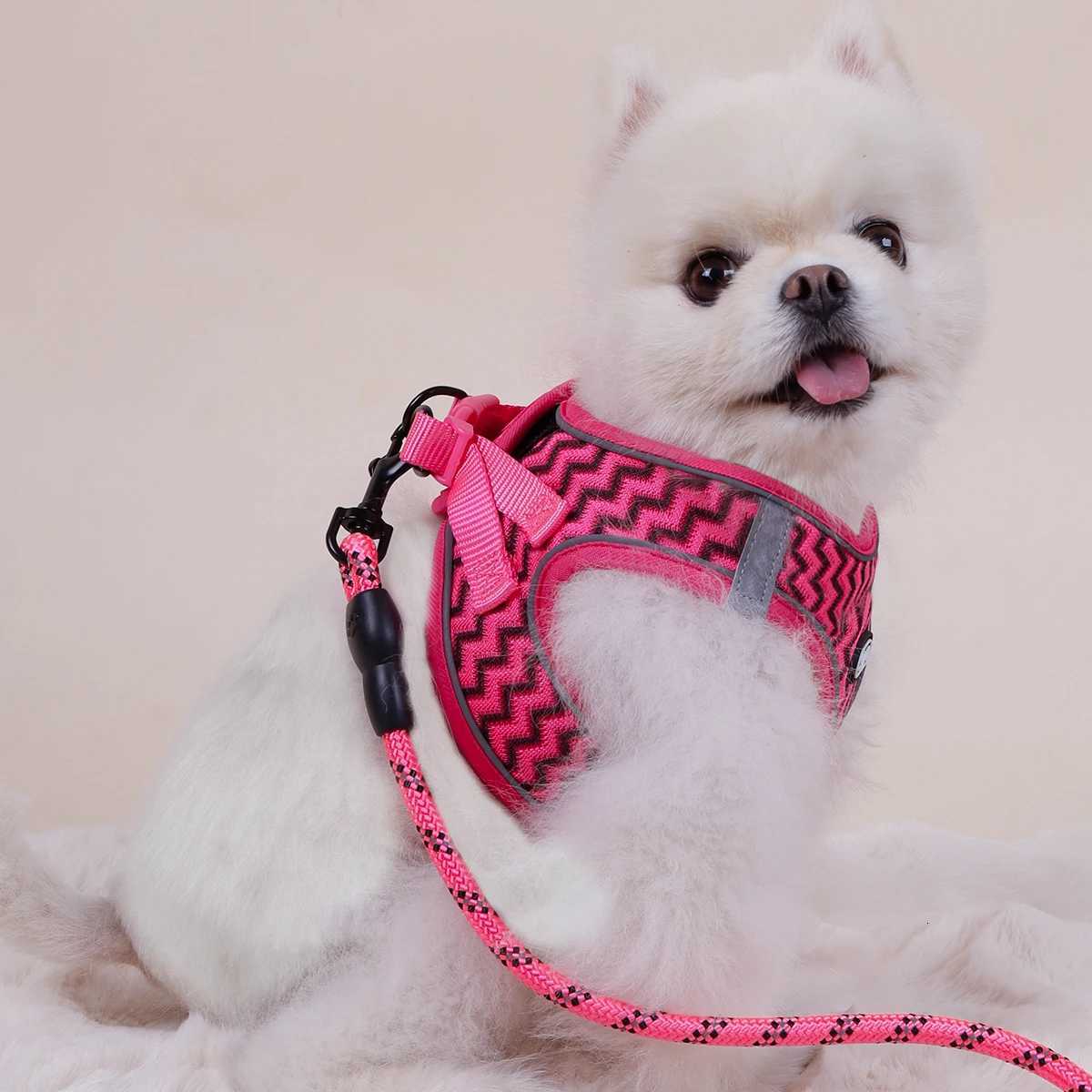 Supet Pet Cat and Dog Chest Strap with Wave Pattern Breathable and Comfortable Tank Top Traction Rope C251031