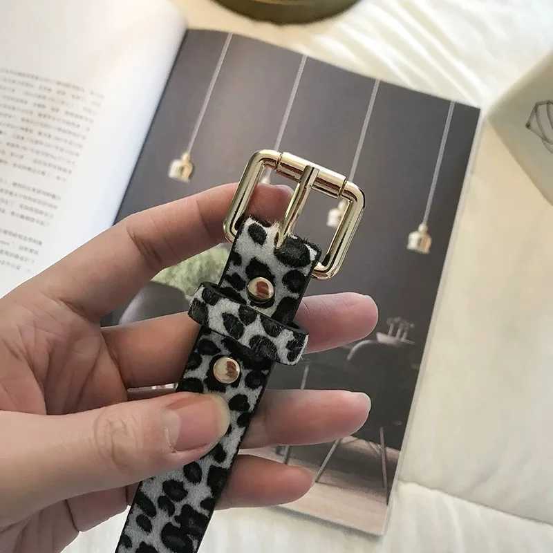 Leopard Square Buckle Snake Pattern Belt Thin Belt Fashionable and Simple Versatile Style Jeans Decoration Instagram Belt for WoW251030