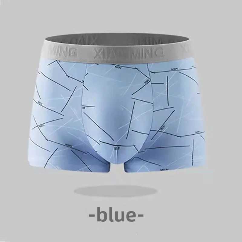 Mens Underwear Comfortable Soft and Fashionable Daily Line Print Intimate Boxer Briefs Sporty and Breathable BoxersT251031