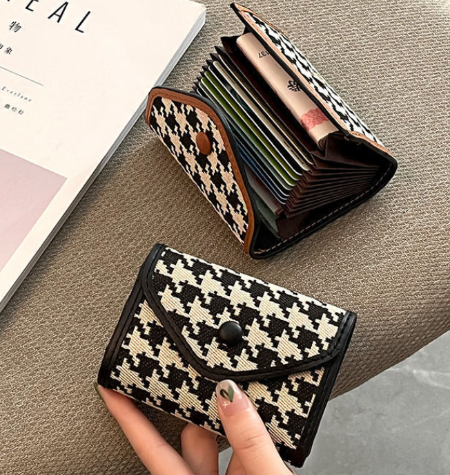 2025 New Unisex Uxury Fashionable Canvas Wallet Multiple Card Slots Snap Multicolor Blue ID Window Long Short