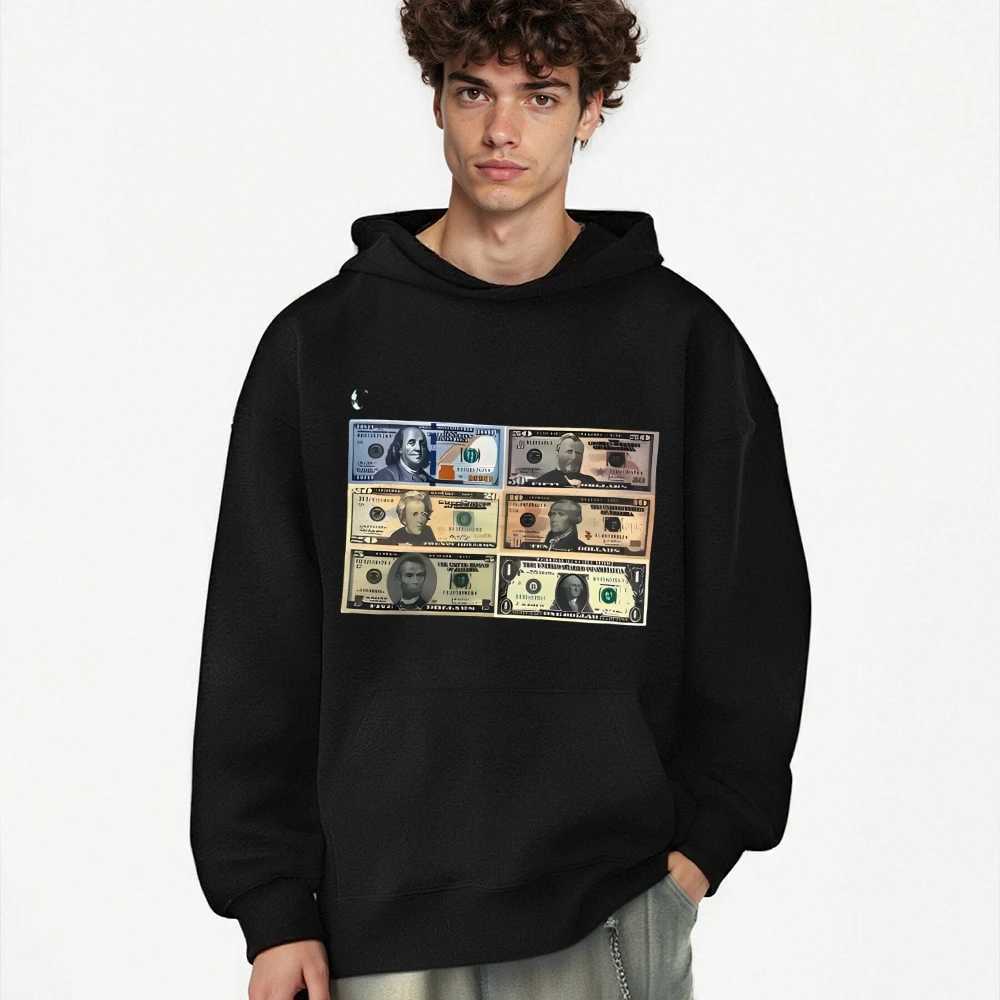 Cash Bank Notes Playful Graphic Unisex Sweatshirt Baggy Comfort Long Sleeve Tops Streetwear Male Female Autumn Winter J251031