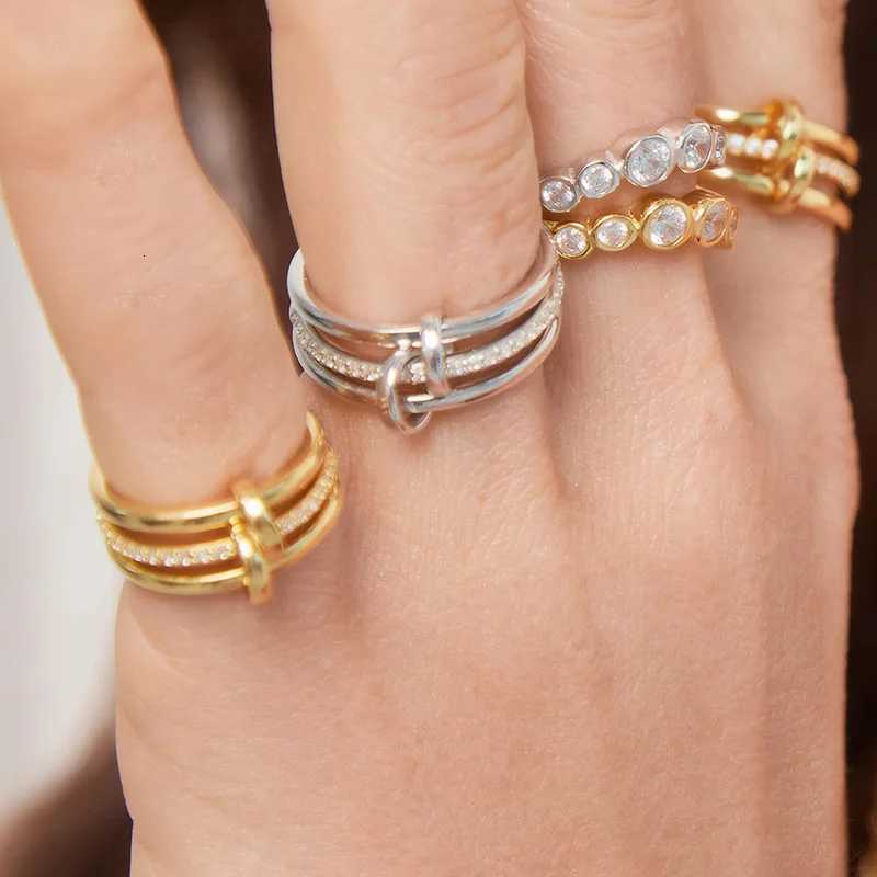 Stainless steel Stackable Rings for Women Non Tarnish Cubic Zirconia Rings Gold Color Multi Ring Mixed Metals Stack Rings SetXJ251031