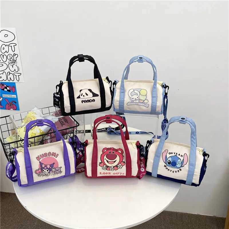 Stitch Canvas Bucket Bag Cute Cartoon Handbag Casual Allmatch Crossbody Bag Portable Anime Satchel Tote Women Fashion Backpacks W251031