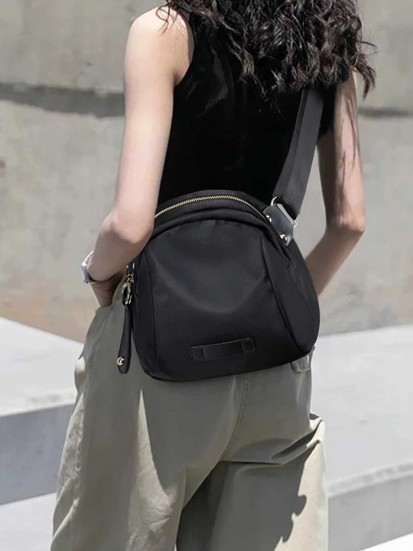 Minimalist Crossbody Bag Casual Black Small Crossbody Bag AllMatch Sports Outdoor Storage Nylon Fancy Pack W251031