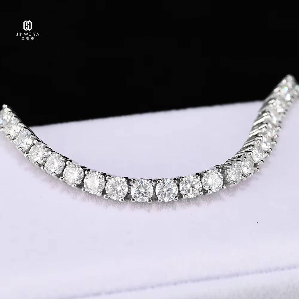 Wholesale Price Pass Diamond Tester Rhodium 925 Sterling Silver Hip Hop Iced Out VVS D Moissanite 4MM Tennis Chains