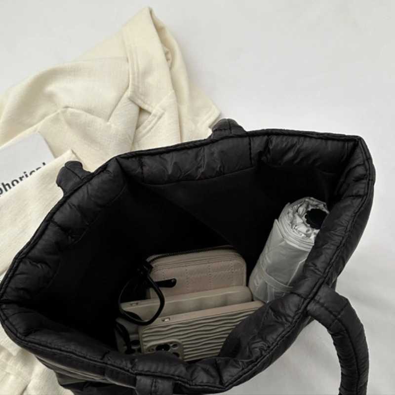 Pink Padded Casual Large Capacity Shoulder Bags for Women Space Cotton Handbag Totes Fashion Winter Daily Use Bag Bolsa Feminina W251031