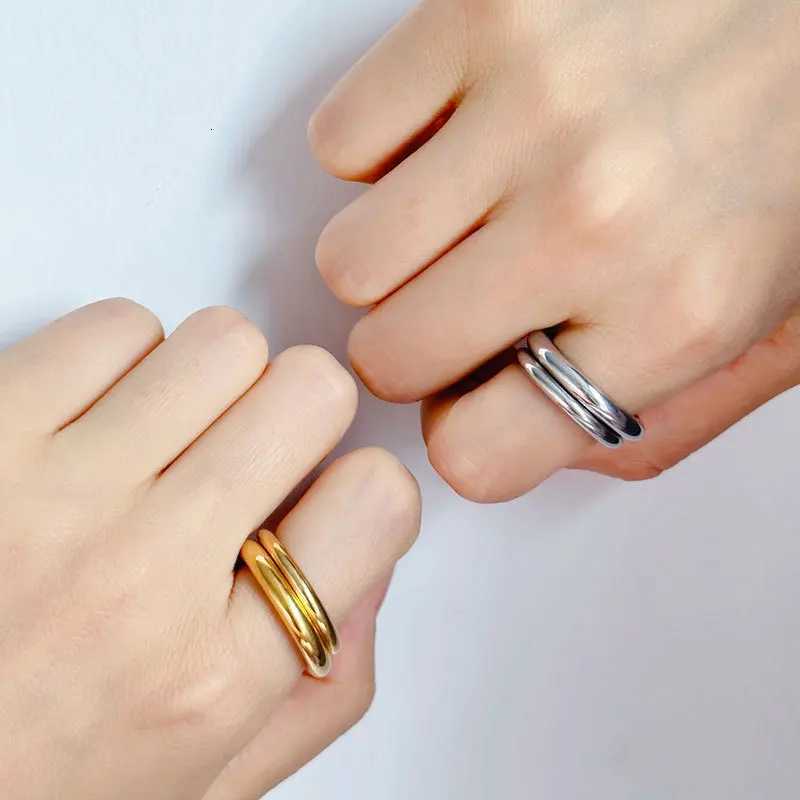 Stainless Steel Hollow Irregular Geometric Ring for Women Unique Design Waterproof Golden Fashion Charm Jewelry GiftsXJ251031