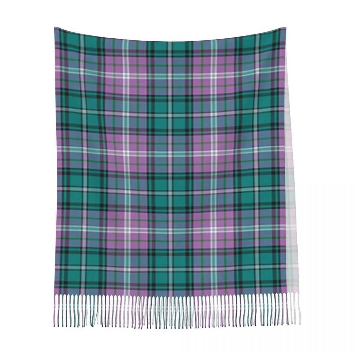 Purple Scottish Tartan Plaid Scarf Tassel Scarves Women Soft Warm Shawls and Wraps Long Fall Winter Shawl WrapW251030