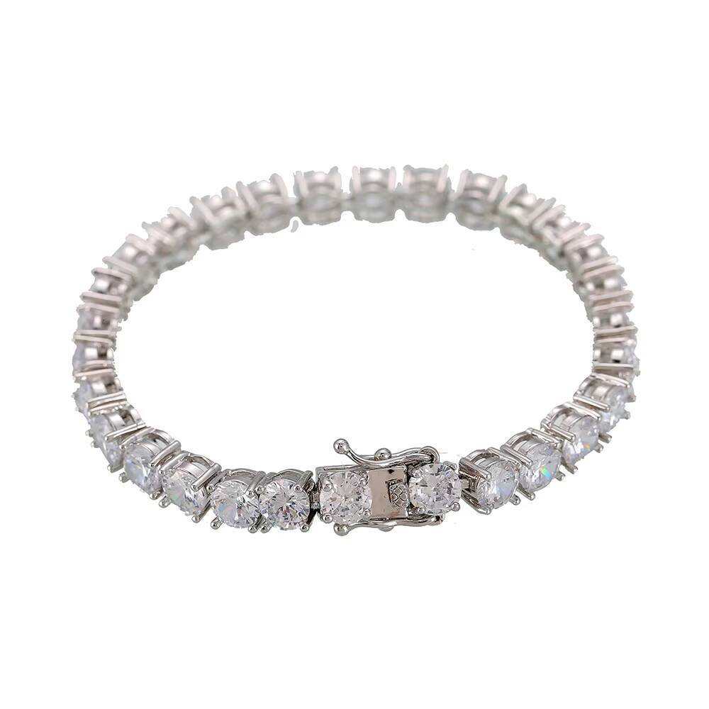 Lateefah OEM Iced Out Hip Hop Moissanite Jewelry 3mm High Quality Mens Moissanite Tennis Chain