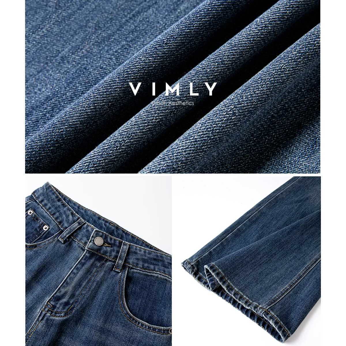 VIMLY Jeans Baggy Pants Women 2025 Autumn New Vintage Clothing Low Rise Female Jeans Casual Button Pockets Woman Trousers 30282 J251031