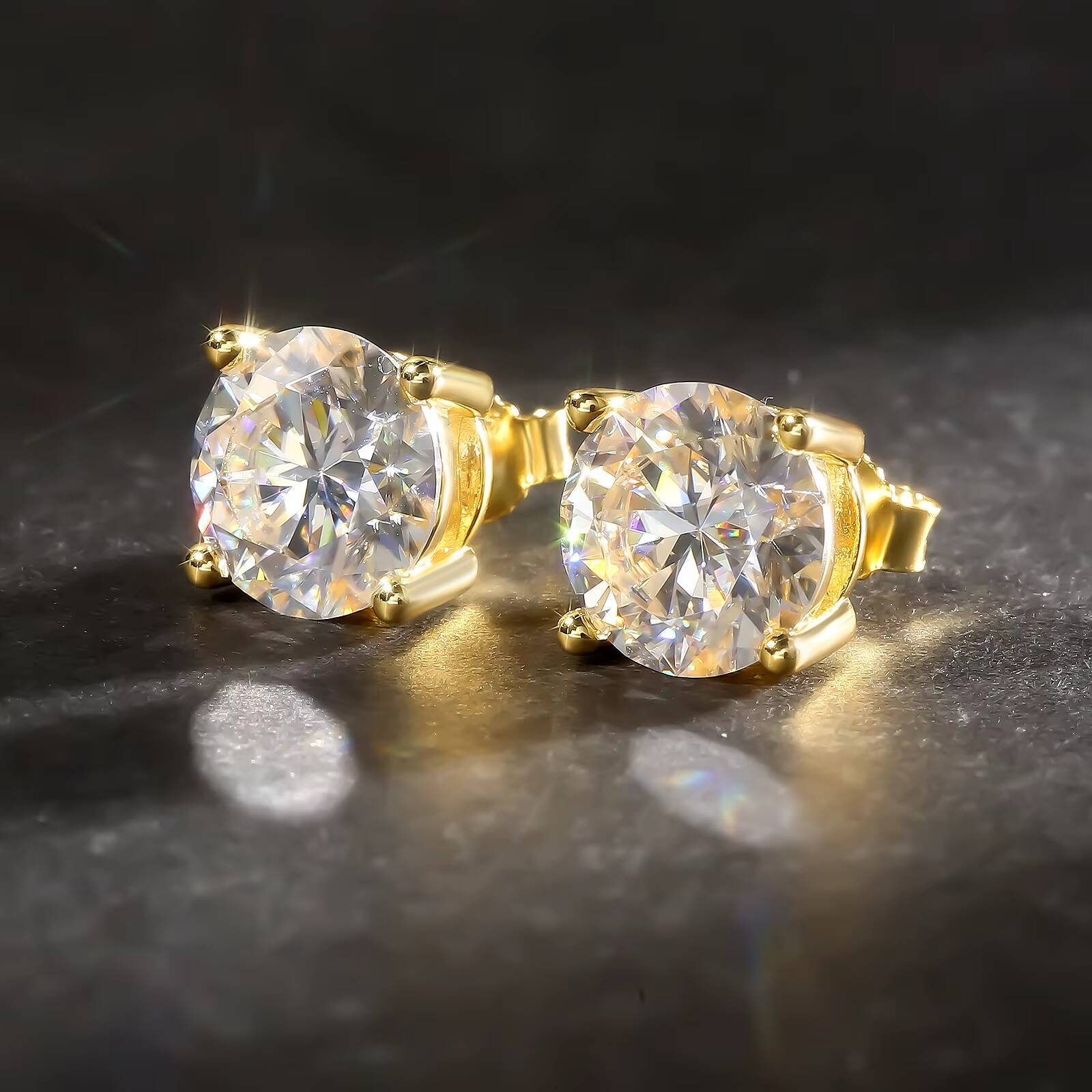 USA VVS Moissanite Earring Pass Diamond Tester 14K Gold Plated 925 Sterling Silver Christmas Gift Women GRA Lab Diamond Stud Men