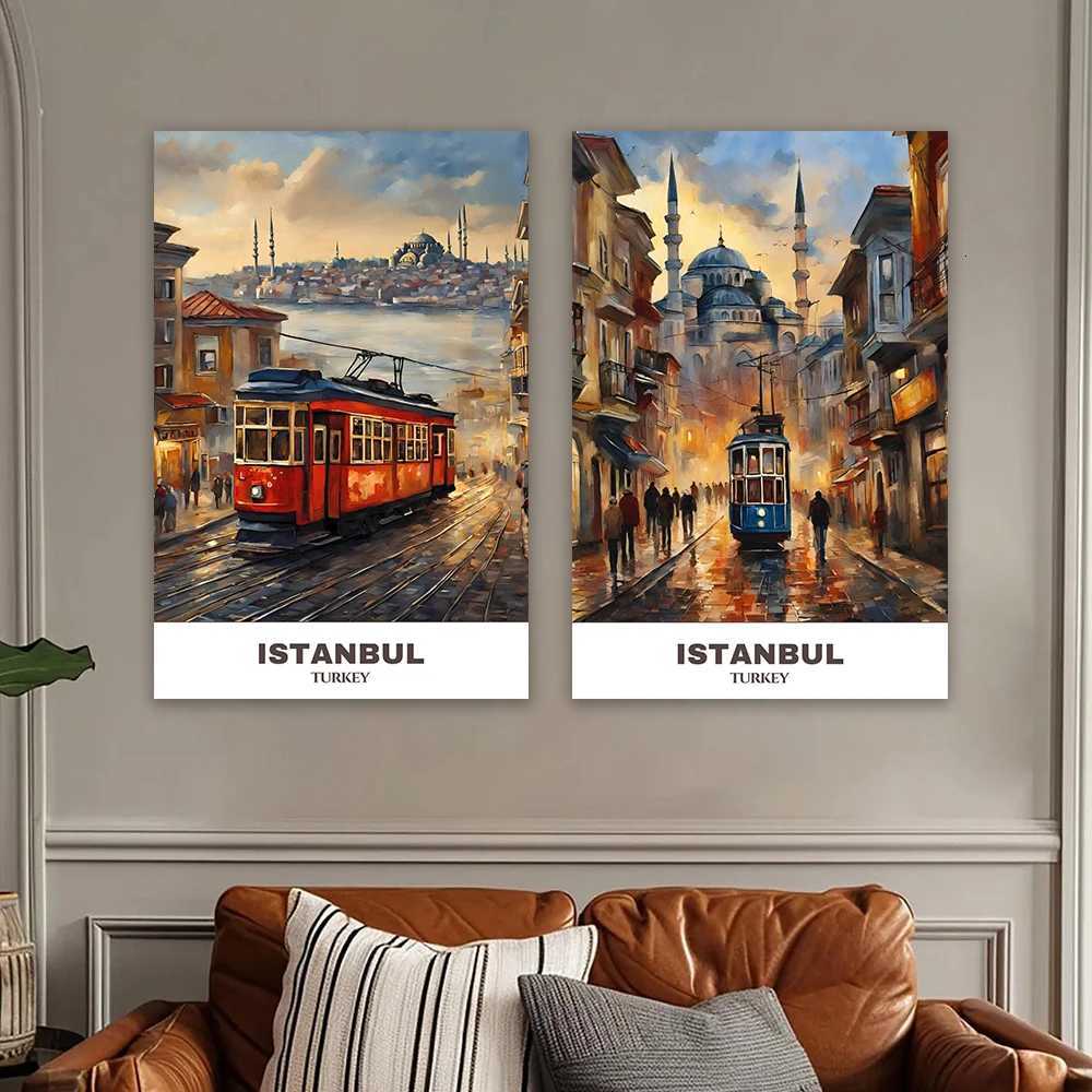Granada Travel Poster Spain Seville Travel Prints Istanbul Cityscape Turkey Travel Canvas Painting Travel Wall Art Home Decor C251031