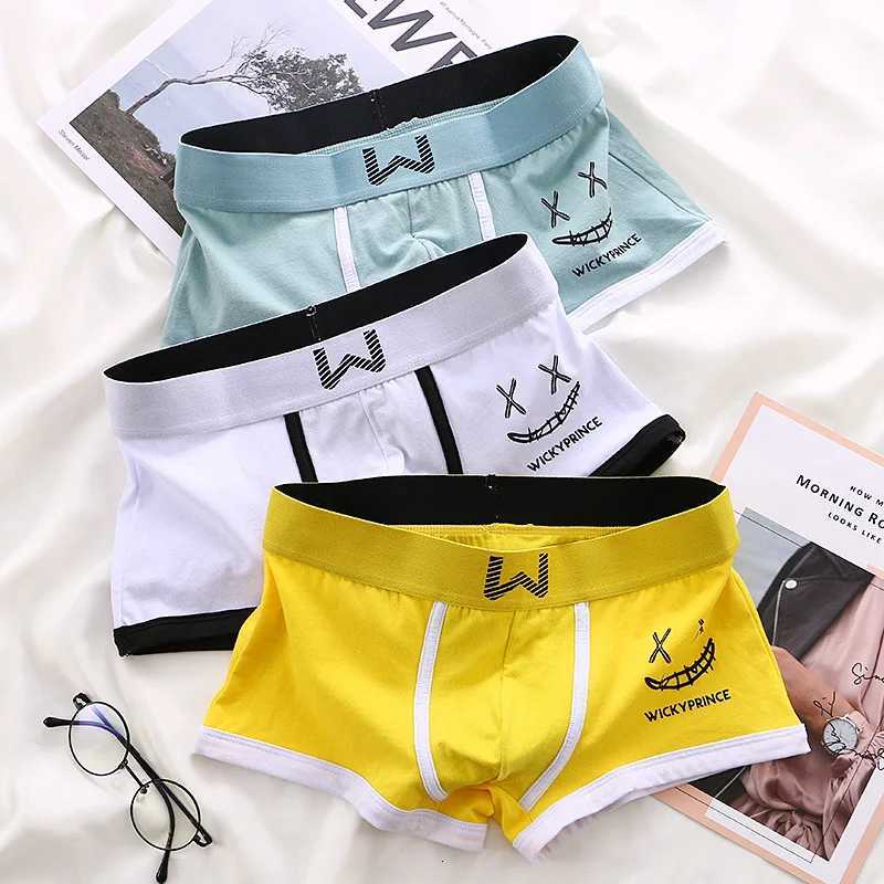 3 Pcs Mens Underwear Cotton Men Boxer Panties Uconvex Man Breathable Underpants Sexy Comfort Male Boy Smiling Face BoxersT251031