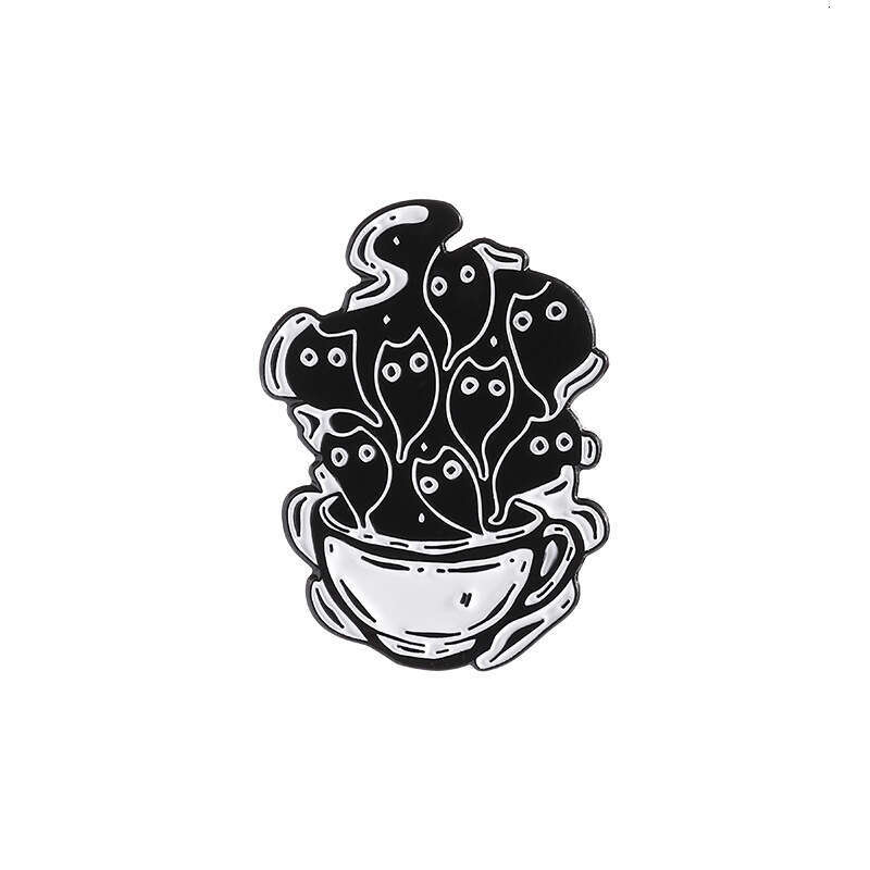 Cross-Border Creative Cartoon Cat Series Accessories Badge Personality Versatile Black and White Animal Alloy Brooch