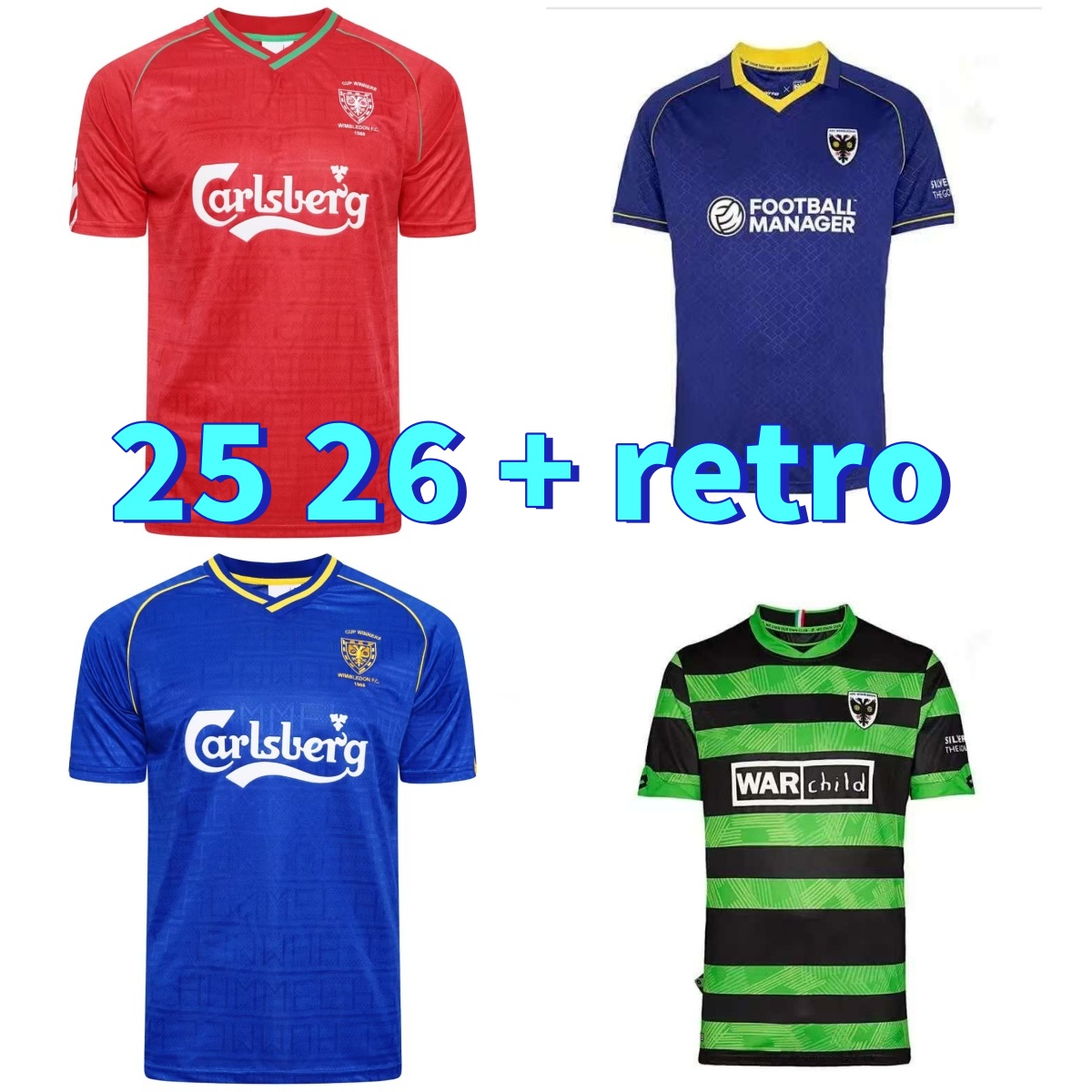 1988/89 Wimbledon Soccer Jerseys 25 26 Vinnie Jones John Hartson Lawrie Sanchez Crazy Gang Retro Jersey 1993 1994 classic Football Shirts Men Uniforms
