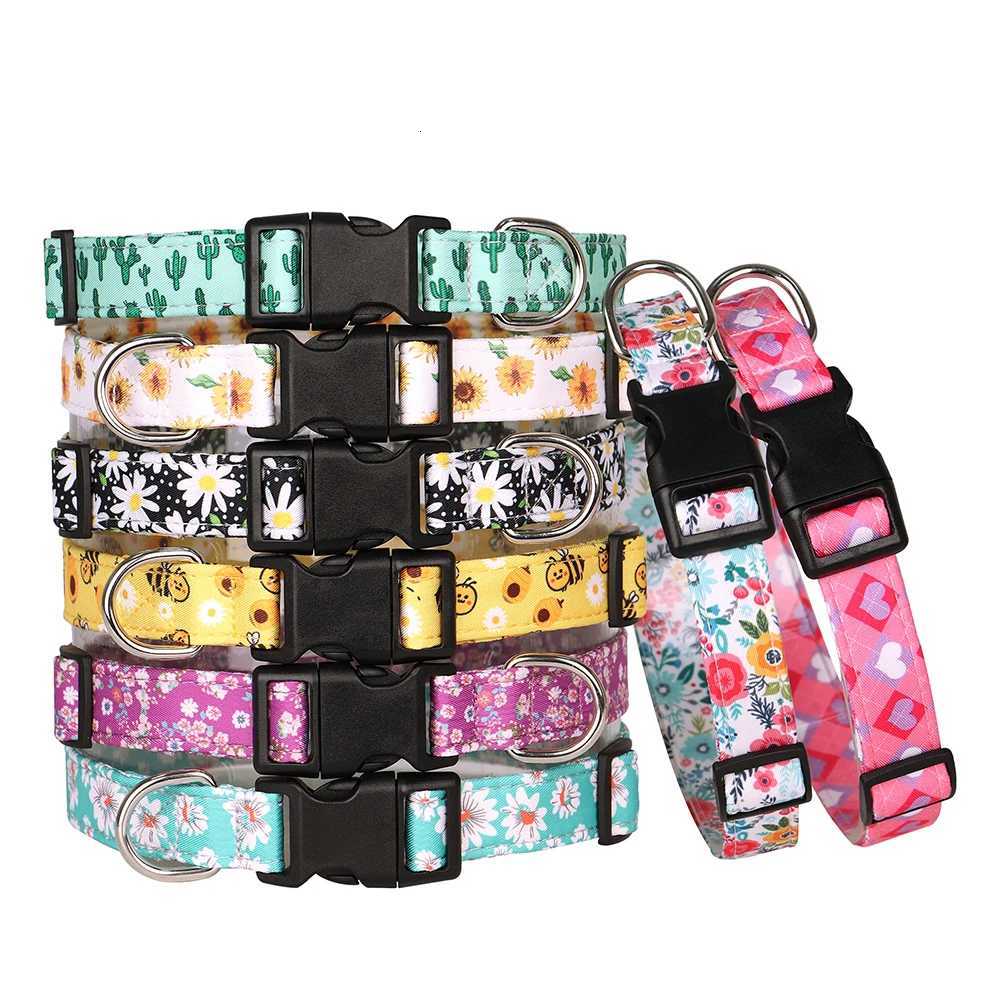 Dog Collar Cute Printed Dog Collars Spring Summer Nylon Pet Puppy Necklace Adjustable For Small Medium Large Dogs Chihuahua Pug C251031