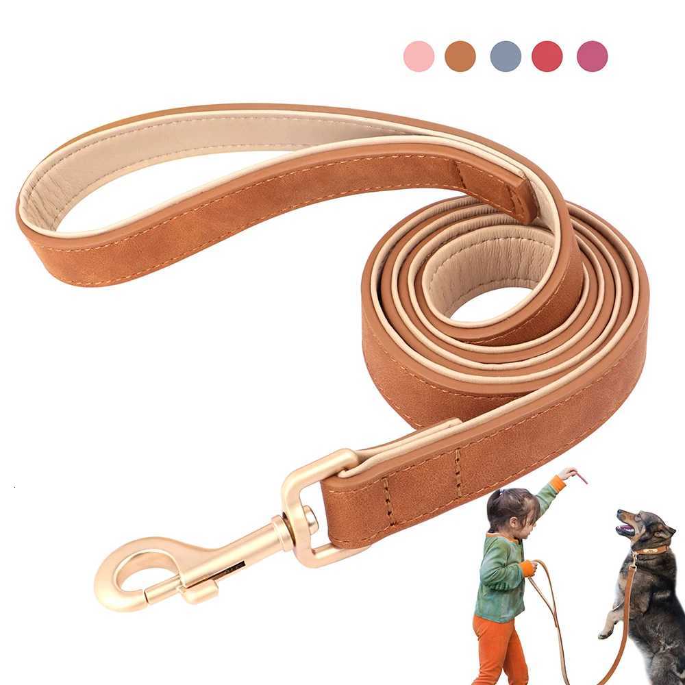 120cm Pet Dog Leash Soft PU Leather Padded Handle Dogs Lead Leash for Dog Walking Training German Shepherd Golden Retriever C251031