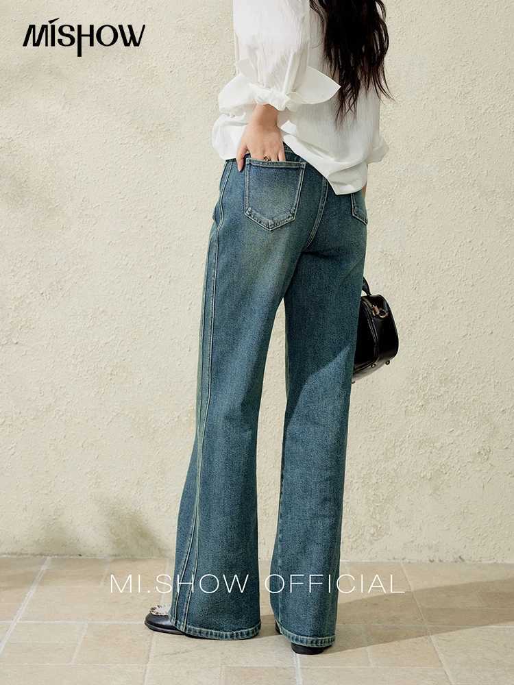 MISHOW Office Lady Spring Jeans for Women 2025 New High Waist Slim Retro Trousers Female Fashion Straight Long Pants MXE16K0872 J251031