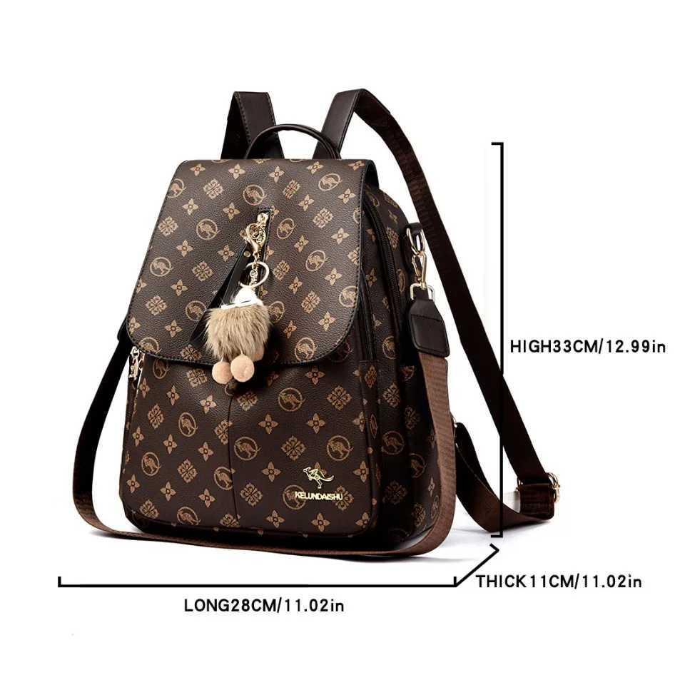 Womens Soft Leather Backpack School Bookbags for Girls Bagpack Large Capacity Designer Travel Rucksack High Quality Mochilas W251031