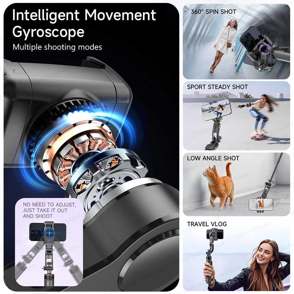 C22 AI Face Tracking Handheld Gimbal Stabiliser 360 Rotation Shoot Selfie Stick Tripod for Mobile Phone 14 Screw for Camera Y251011