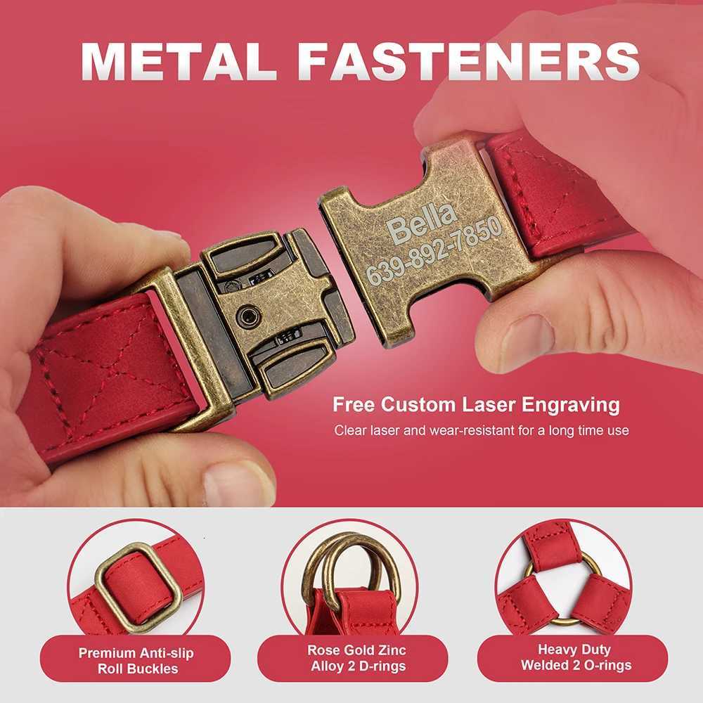 Personzed Dog Harness and Leash Set PU Leather Dogs Harness Free Engraved ID Buckle for Small Medium Large Dogs Pitbull Pug C251031