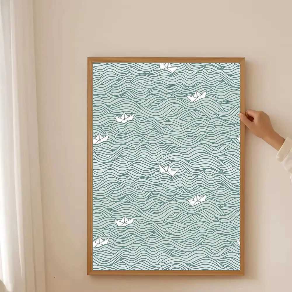 Ocean Wave Canvas Wall Art Blue Sea Landscape Painting Modern Abstract Home Decor Picture Prints C251031