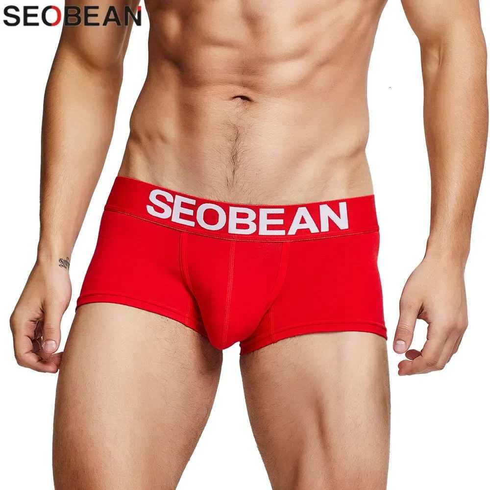 Seobean Underwear Men Solid Boxershorts Men Cotton Underpants Boxer Shorts Trunks Male PantiesT251031