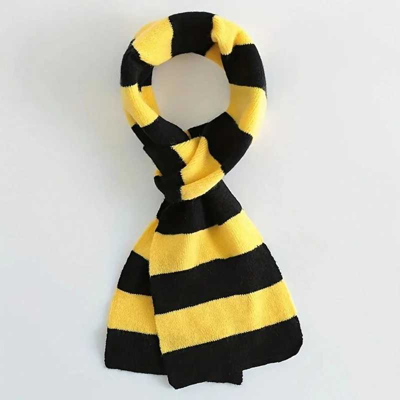 2Pcs Cosplay Autumn Winter Versatil Striped Long Artificial Cashmere Unisex Scarf and TieSuitable for Halloween Cosplay PartyW251030
