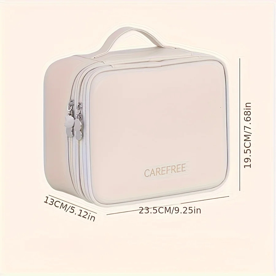 Large Capacity Cosmetic Bag Makeup Toiletries Organizer PU Leather Portable Travel Toiletry Pouch Women Makeup Storage Bag 251031
