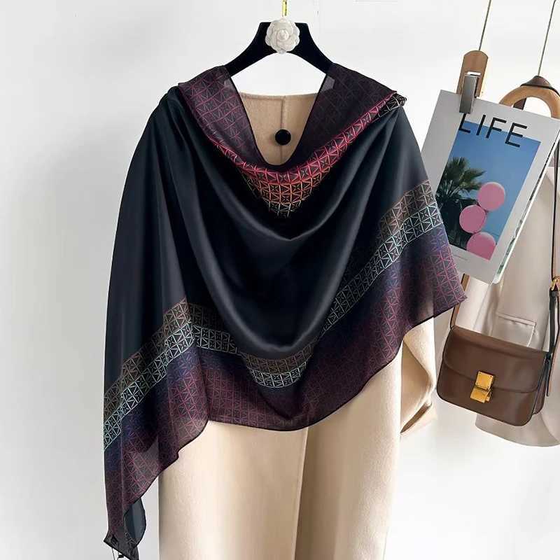 Spring Scarf Womens Luxury Design Polyester Material Smooth Scarf Soft Shawl Beach Scarf C251031