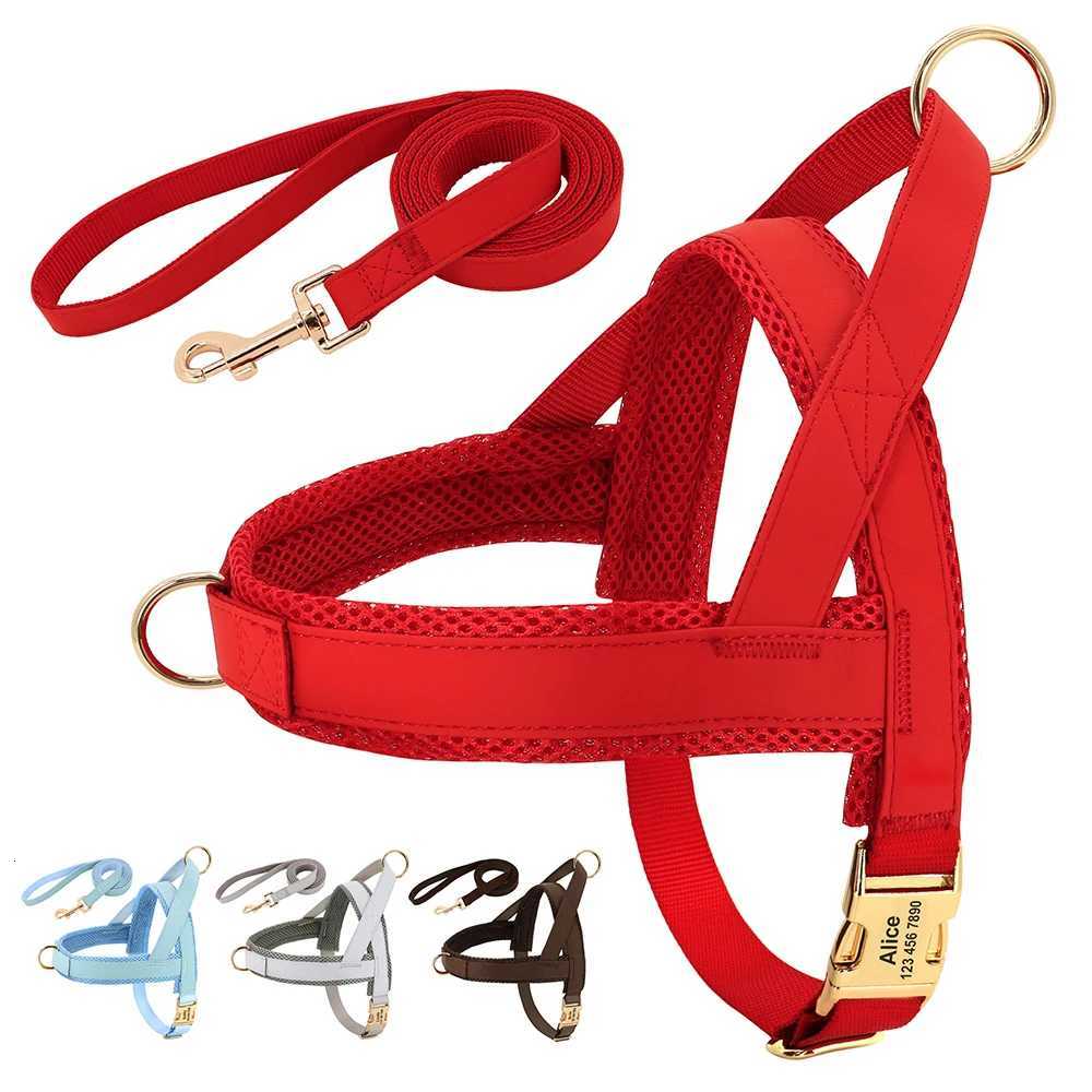 Personzed Dog Harness Leash Set No Pull Dog Harnesses Adjustable Pet Vests For Small Medium Large Dogs Pets Walking Lead Rope C251031