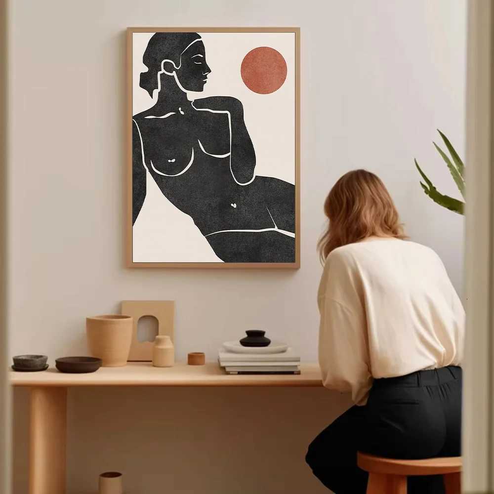 Female Nude Canvas Wall Art Minimst Figure Portrait Abstract Home Decor Modern Art Print Large Room Decoration C251031