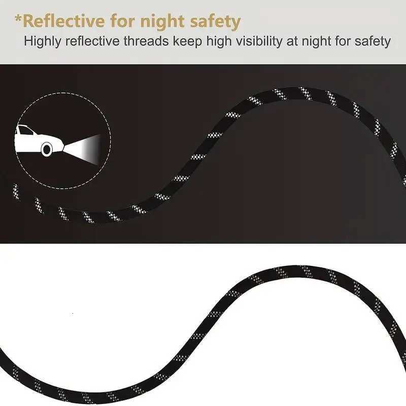 Pet Rope Dog Leash 6ft longTraffic Padded Two HandleHeavy DutyReflective Double Handles Lead for Control Safety TrainingLeas C251031