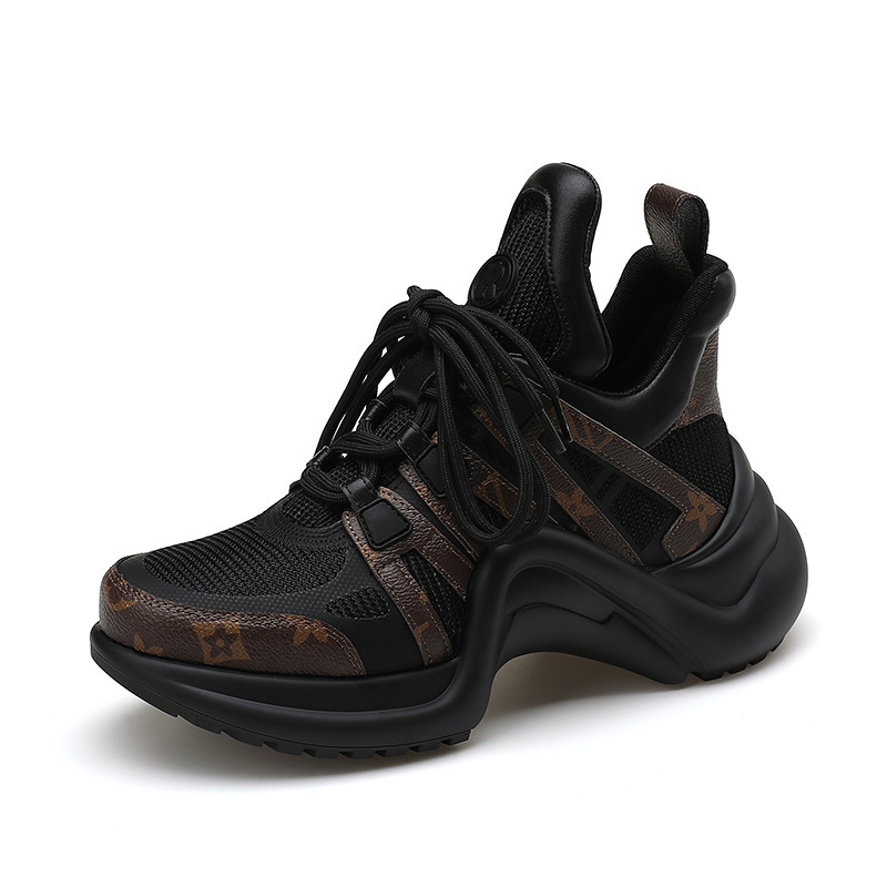 Free shipping designer thick soled height increasing casual shoes for women comfortable trendy versatile multiple colors 35-40