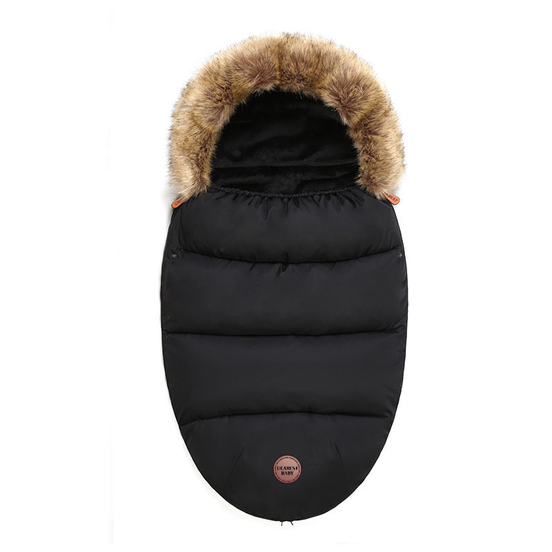 Sleeping Bags Baby Bag In Stroller Winter Windproof Fur Collar Removable 2 Styles Footmuff 0 36 Months For Cart Basket born 230727