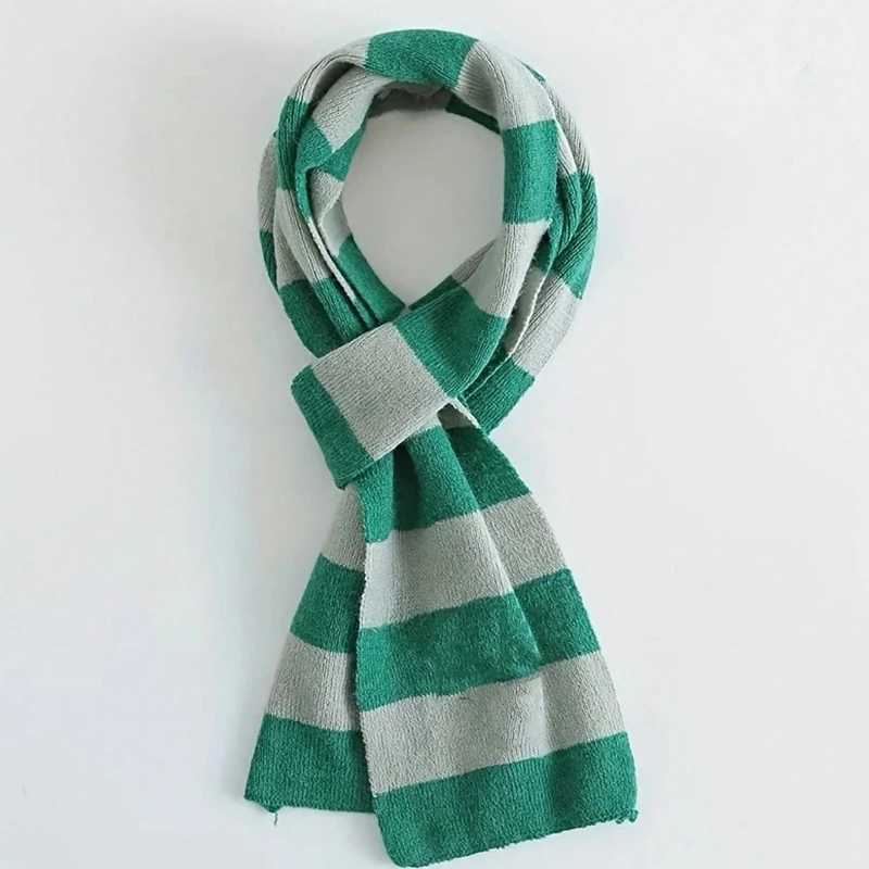 2Pcs Cosplay Autumn Winter Versatil Striped Long Artificial Cashmere Unisex Scarf and TieSuitable for Halloween Cosplay PartyW251030