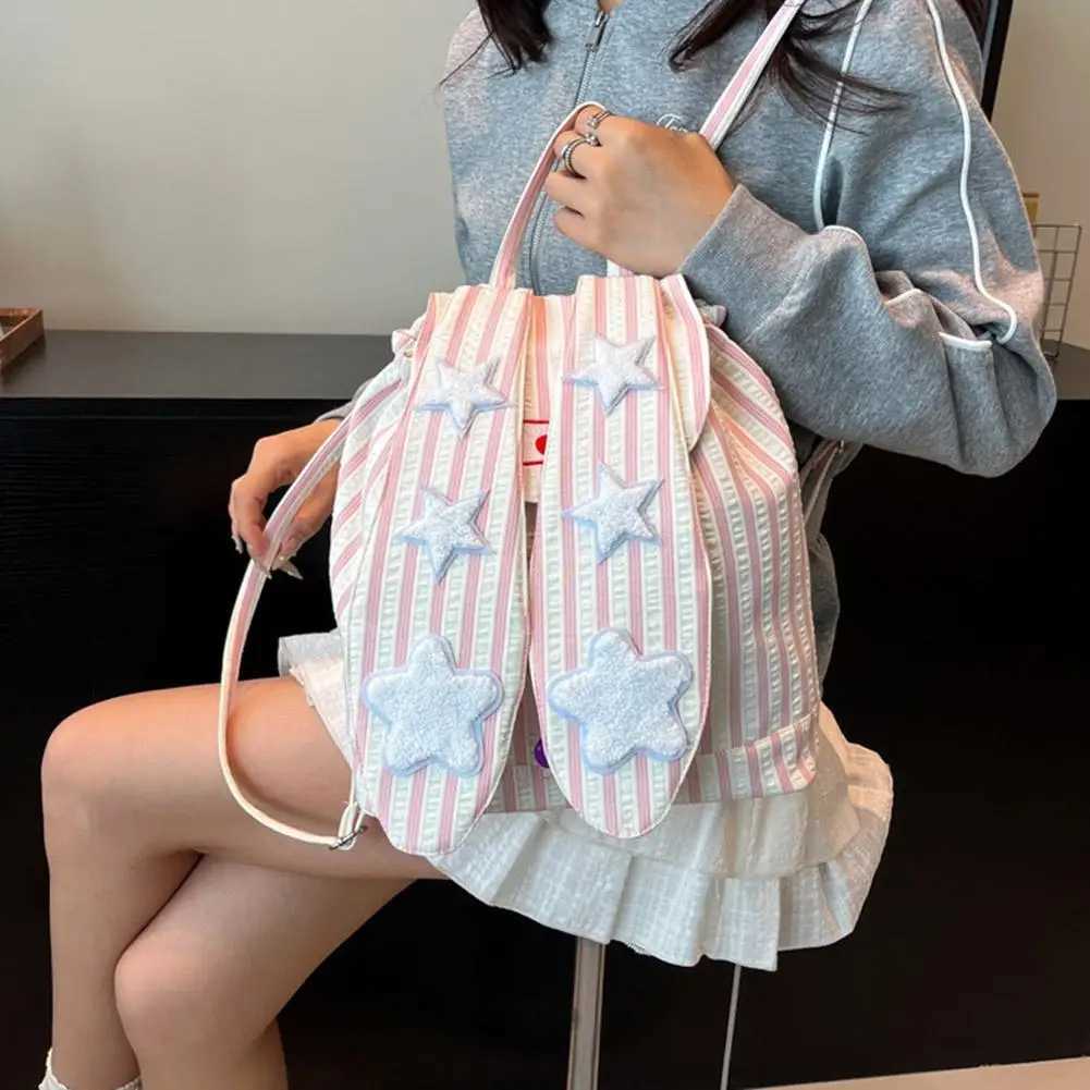 New Cute Rabbit Backpack Lightweight Large Capacity Casual Schoolbag Kawaii Rabbit Lolita Bag For Students Girls Gift W251031