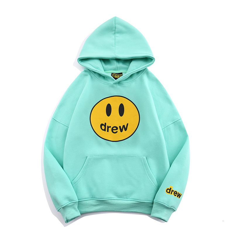 Drew Smiley Face Letter for Women, Ins Internet Celebrity Bieber Same Style, Men's Trendy High Street Fashion Brand, Couple's Hoodie