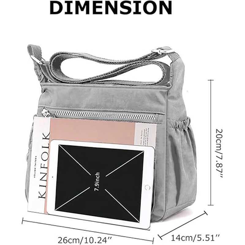 MultiPocket Casual Crossbody Bag For Women Nylon Waterproof Adjustable Strap Travel Messenger Bags Shoulder Bags And Purses W251031