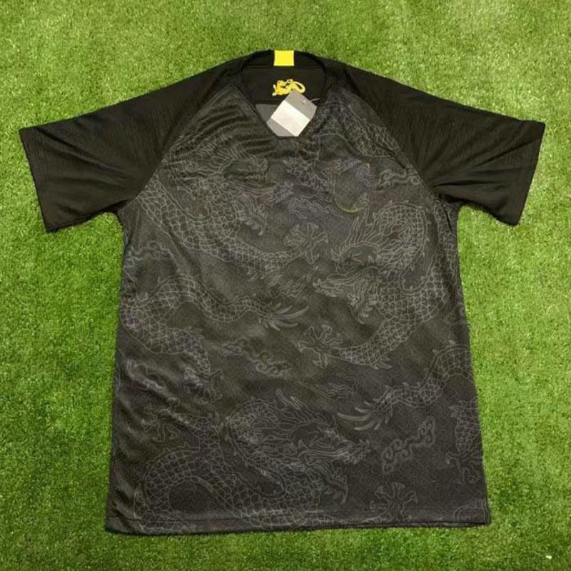 Chinaes National Football Team soccer jerseys Men short sleeve adult shirts away black dragones maillot de futol camesita Uniforms size S-XXL