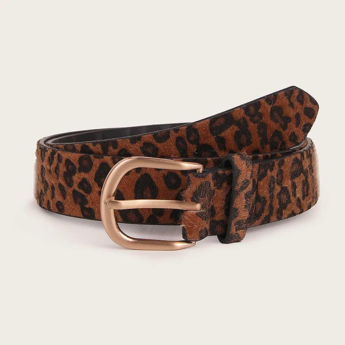 1pc Ins style wasteland style retro versatile adjustable needle buckle belt with skirt casual leopard print belt for womenW251030