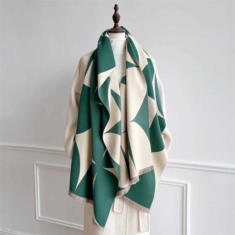 Autumn Winter Scarf for Women Jacquard Shawl Wraps Cashmere Blanket Warm Thick Stoles Lady Bufanda Poncho Scarves C251031