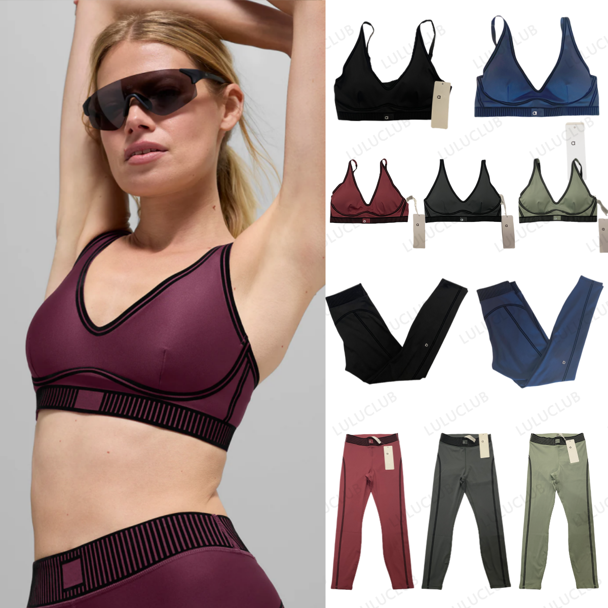 New Yoga Sets Sports Heart Throb Bra+Leggings High End White Striped Pants Back Yoga Outfits Set Summer High Women's Running Fitness Gym