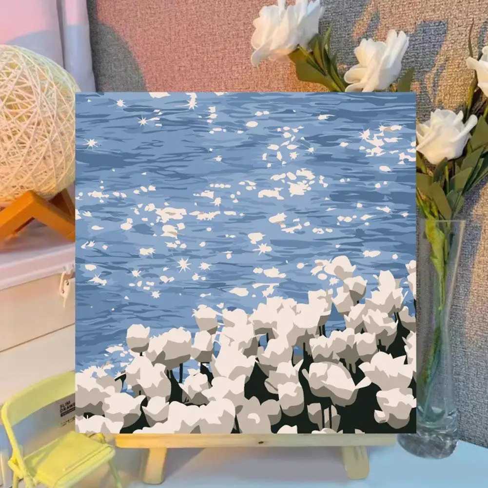 DIY Digital Oil Painting For Rose Flower Hand Painted Oil Painting Coloring by Numbers Acrylic Drawing Modern Wall Home Decor C251031