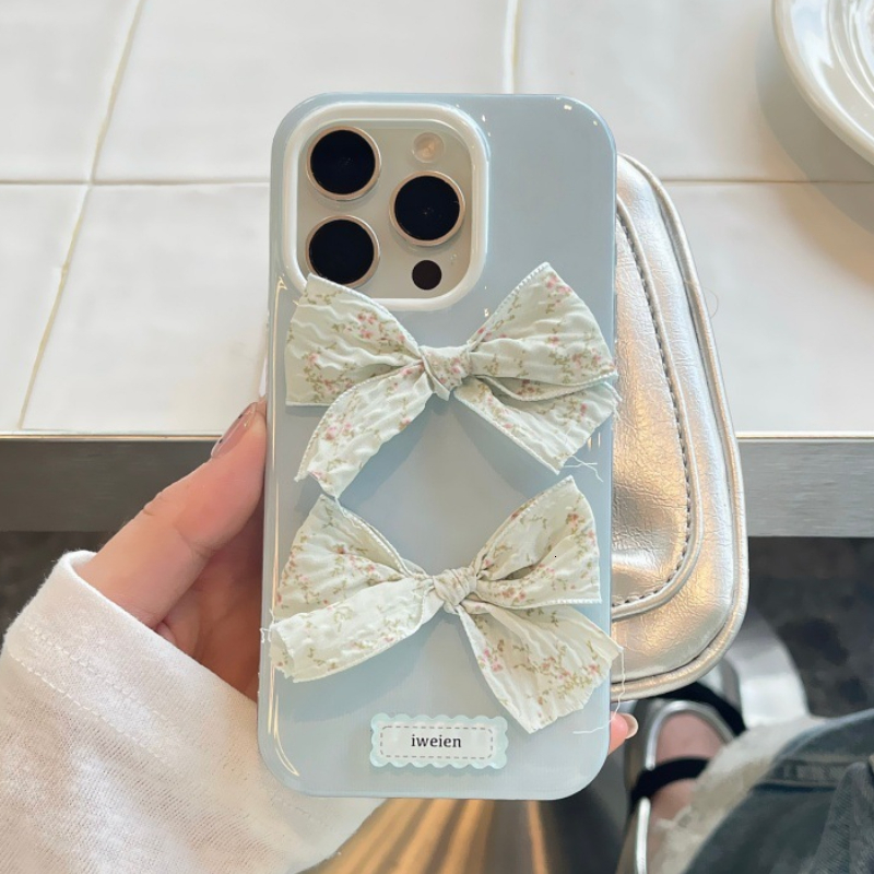3D Bowknot Phone Case Compatible with iPhone 17/16 Simple Protective Cover 15/14 Pro Personalized