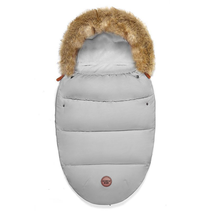 Sleeping Bags Baby Bag In Stroller Winter Windproof Fur Collar Removable 2 Styles Footmuff 0 36 Months For Cart Basket born 230727