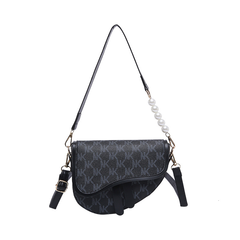 Bags Simple Women's Bag 2024 Winter New Niche Color-block Letter Saddle Bag Fashionable Luxury Bag Fashion Designer Bag Textured Shoulder Crossbo