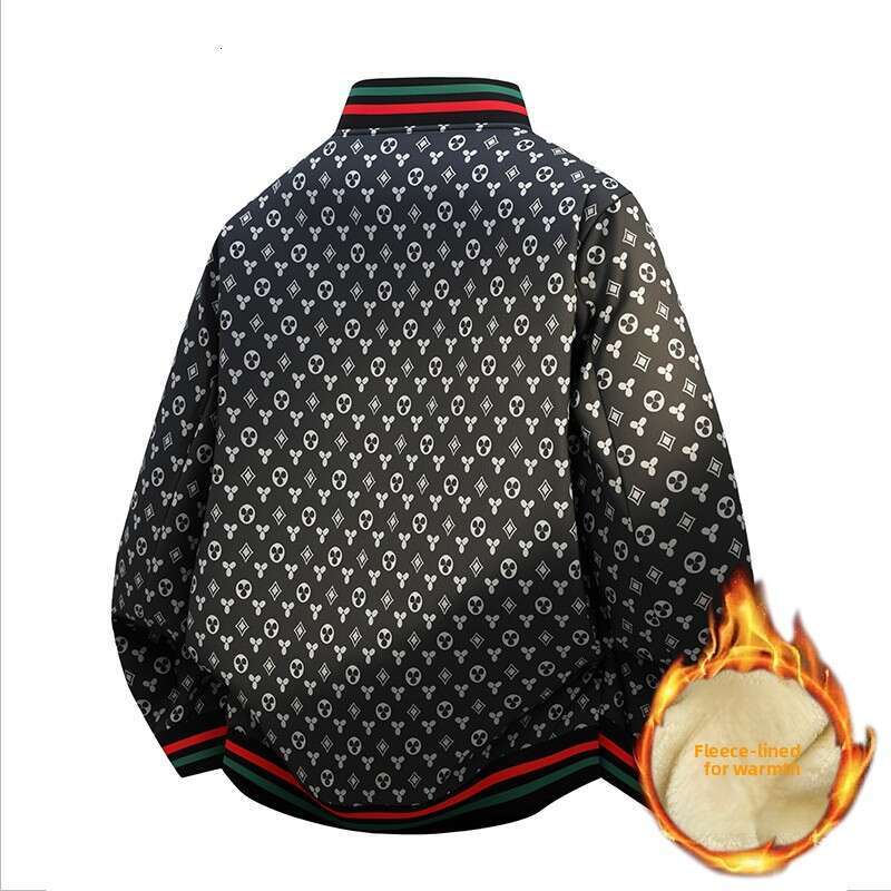 Jacket 2025 Autumn New Men's Baseball Collar Fleece Lined Thickened Warm Casual Korean Style Cotton Coat